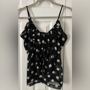 HEARTBEAT women’s black with white polka dots top x-small